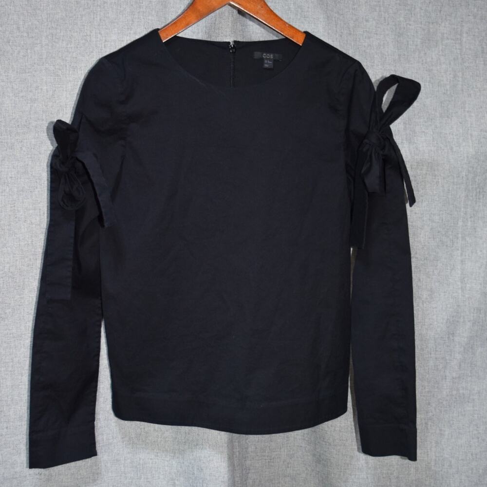 COS Black Tie Sleeve Long Sleeve Blouse EUR 36